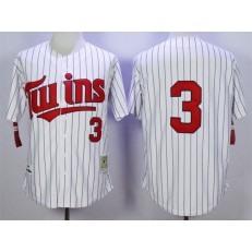MLB Minnesota Twins 3 Harmon Killebrew Retired 1991 White Pinstirpe Mitchell & Ness Throwback Men Jersey