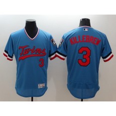 MLB Minnesota Twins 3 Harmon Killebrew Retired Light Blue Pullover 2016 Flexbase Majestic Baseball Men Jersey