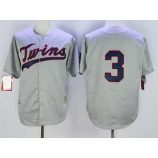 MLB Minnesota Twins 3 Harmon Killebrew Retired Road 1969 Gray Wool Mitchell & Ness Throwback Men Jersey