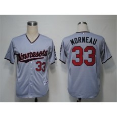 MLB Minnesota Twins 33 Justin Morneau Grey Men Jersey