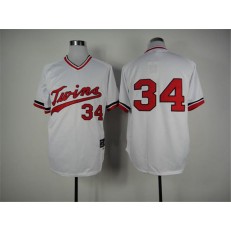 MLB Minnesota Twins 34 Kirby Puckett 1984 White Throwback Men Jersey