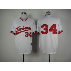 MLB Minnesota Twins 34 Kirby Puckett 1984 White Throwback Men Jersey