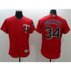MLB Minnesota Twins 34 Kirby Puckett Red 2016 Flexbase Majestic Baseball Men Jersey