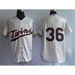 MLB Minnesota Twins 36 Robbie Grossman Cream Men Jersey