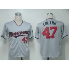 MLB Minnesota Twins 47 Francisco Liriano Grey Men Jersey