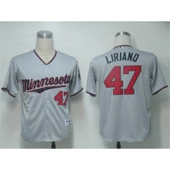 MLB Minnesota Twins 47 Francisco Liriano Grey Men Jersey