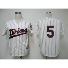 MLB Minnesota Twins 5 Michael Cuddyer Cream Blue Strip Cool Base Men Jersey