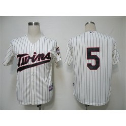 MLB Minnesota Twins 5 Michael Cuddyer Cream Blue Strip Cool Base Men Jersey