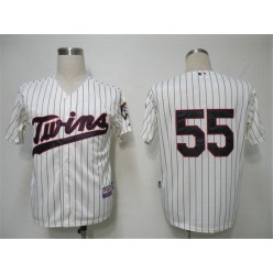 MLB Minnesota Twins 55 Matt Capps Cream Blue Strip Cool Base Men Jersey