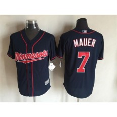 MLB Minnesota Twins 7 Joe Mauer Blue New Cool Base Men Jersey