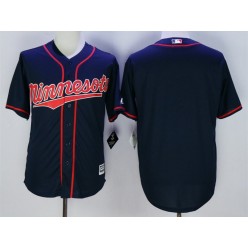 MLB Minnesota Twins Blank Navy Blue 2015 Cool Base Baseball Men Jersey