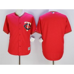 MLB Minnesota Twins Blank Red Alternate Stitched Majestic 2016 Cool Base Men Jersey