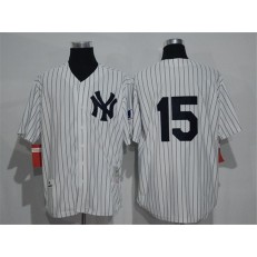MLB New York Yankees 15 Thurman Munson No Name White Retired Patch Stitched Cooperstown Collection Mitchell & Ness Men Jersey