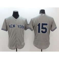 MLB New York Yankees 15 Thurman Munson Retired Gray Road 2016 Flexbase Majestic Baseball Men Jersey