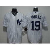 MLB New York Yankees 19 Masahiro Tanaka White Strip New Cool Base Stitched Men Jersey