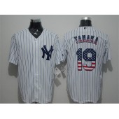 MLB New York Yankees 19 Masahiro Tanaka White USA Flag Fashion Baseball Men Jersey