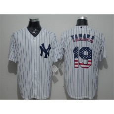 MLB New York Yankees 19 Masahiro Tanaka White USA Flag Fashion Baseball Men Jersey