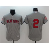 MLB New York Yankees 2 Derek Jeter Gray Fashion Stars & Stripes 2016 Flexbase Independence Day Men Jersey
