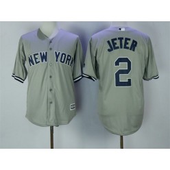 MLB New York Yankees 2 Derek Jeter Grey New Cool Base Stitched Men Jersey