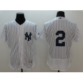 MLB New York Yankees 2 Derek Jeter Retired White No Name 2016 Flexbase Majestic Baseball Men Jersey