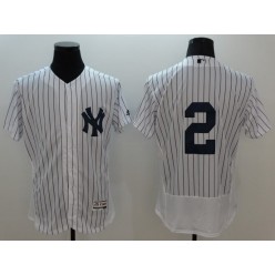 MLB New York Yankees 2 Derek Jeter Retired White No Name 2016 Flexbase Majestic Baseball Men Jersey