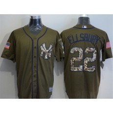 MLB New York Yankees 22 Jacoby Ellsbury Green Salute To Service Stitched Majestic Cool Base Men Jersey