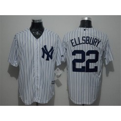 MLB New York Yankees 22 Jacoby Ellsbury White Strip New Cool Base Stitched Men Jersey