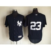 MLB New York Yankees 23 Don Mattingly Retired Navy Blue No Name 2016 Flexbase Majestic Baseball Men Jersey