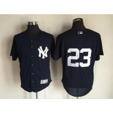 MLB New York Yankees 23 Don Mattingly Retired Navy Blue No Name 2016 Flexbase Majestic Baseball Men Jersey
