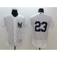MLB New York Yankees 23 Don Mattingly Retired White No Name 2016 Flexbase Majestic Baseball Men Jersey