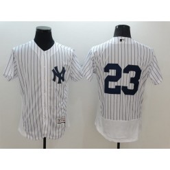 MLB New York Yankees 23 Don Mattingly Retired White No Name 2016 Flexbase Majestic Baseball Men Jersey