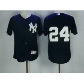 MLB New York Yankees 24 Gary Sanchez Navy Blue No Name Stitched Majestic Flex Base Men Jersey