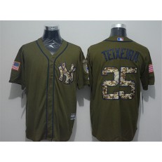 MLB New York Yankees 25 Mark Teixeira Green Salute To Service Stitched Majestic Cool Base Men Jersey