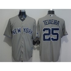 MLB New York Yankees 25 Mark Teixeira Grey New Cool Base Stitched Men Jersey