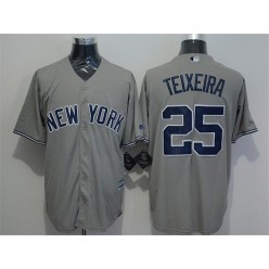 MLB New York Yankees 25 Mark Teixeira Grey New Cool Base Stitched Men Jersey