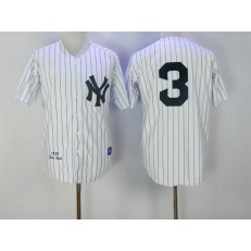 MLB New York Yankees 3 Babe Ruth 1929 White Throwback Men Jersey