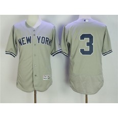 MLB New York Yankees 3 Babe Ruth Home Gray 2016 Flexbase Majestic Baseball Men Jersey
