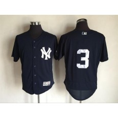 MLB New York Yankees 3 Babe Ruth Retired Navy Blue No Name 2016 Flexbase Majestic Baseball Men Jersey