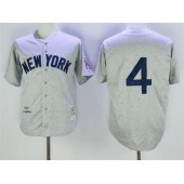 MLB New York Yankees 4 Lou Gehrig 1939 Gray Wool Throwback Men Jersey