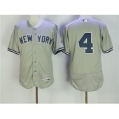MLB New York Yankees 4 Lou Gehrig Home Gray 2016 Flexbase Majestic Baseball Men Jersey