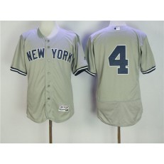 MLB New York Yankees 4 Lou Gehrig Home Gray 2016 Flexbase Majestic Baseball Men Jersey