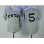 MLB New York Yankees 5 Joe DiMaggio 1939 Gray Wool Throwback Men Jersey