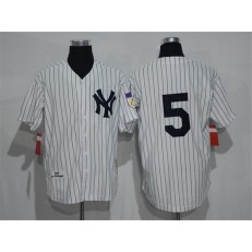 MLB New York Yankees 5 Joe DiMaggio No Name White Retired Patch Stitched Cooperstown Collection Mitchell & Ness Men Jersey