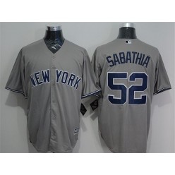 MLB New York Yankees 52 CC Sabathia Grey New Cool Base Stitched Men Jersey