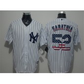MLB New York Yankees 52 CC Sabathia White USA Flag Fashion Baseball Men Jersey