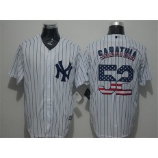 MLB New York Yankees 52 CC Sabathia White USA Flag Fashion Baseball Men Jersey