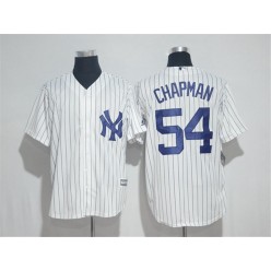 MLB New York Yankees 54 Aroldis Chapman White Strip New Cool Base Stitched Men Jersey