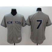 MLB New York Yankees 7 Mickey Mantle Retired Gray Road 2016 Flexbase Majestic Baseball Men Jersey