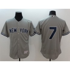 MLB New York Yankees 7 Mickey Mantle Retired Gray Road 2016 Flexbase Majestic Baseball Men Jersey