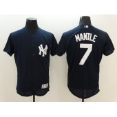 MLB New York Yankees 7 Mickey Mantle Retired Navy Blue 2016 Flexbase Majestic Baseball Men Jersey